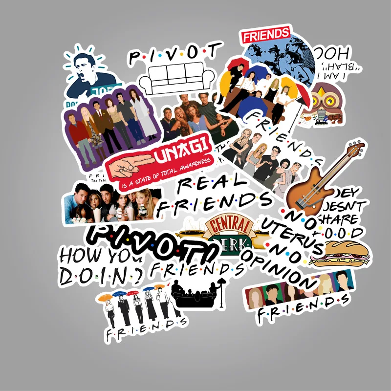 50 шт друзья ТВ шоу тема наклейки для ноутбука компьютер виниловая наклейка