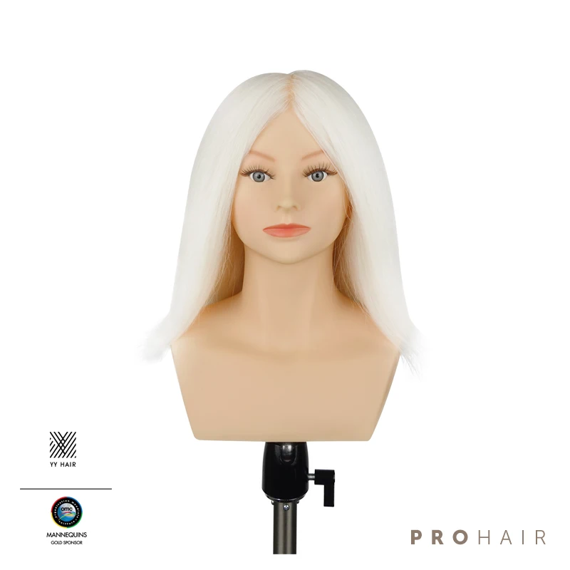 PROHAIR OMC утвержденный 30 см 1" белый козья шерсть соревнования голова парикмахерский манекен кукла голова для парикмахеров