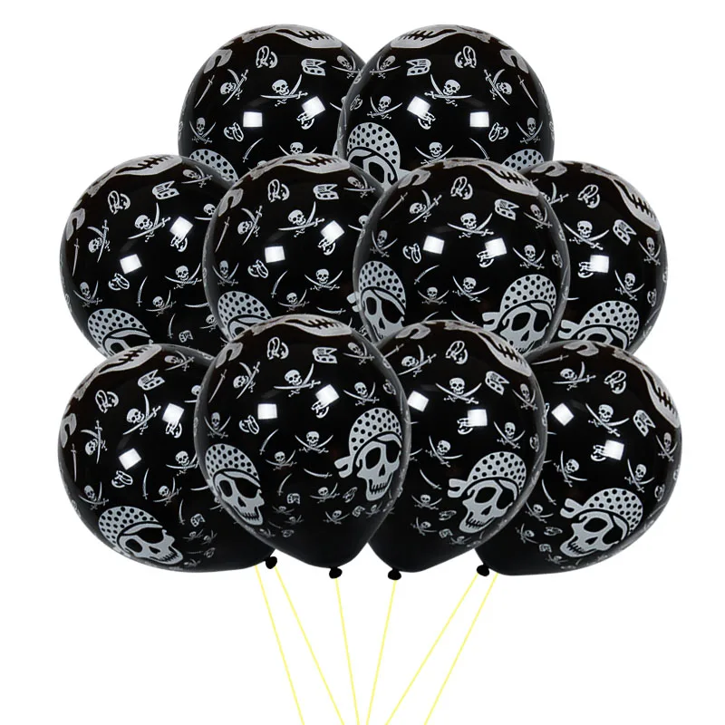 10 шт. 12 дюймовые латексные шары с черепами пиратские воздушные на Хэллоуин