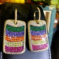 soramoore gorgeous luxury dubai square drop earrings for women girl summer beach party jewelry luxury eye catching 2021