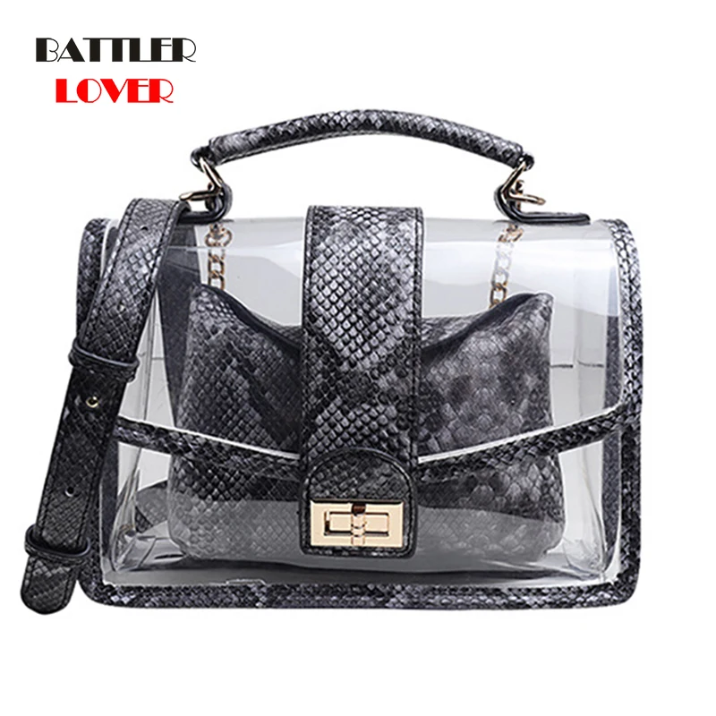 

Fashion Brand Serpentine Small Bags For Women 2021 New Summer Shoulder Handbag Jelly Crossbody Flaps Snake Leather Chains Purses