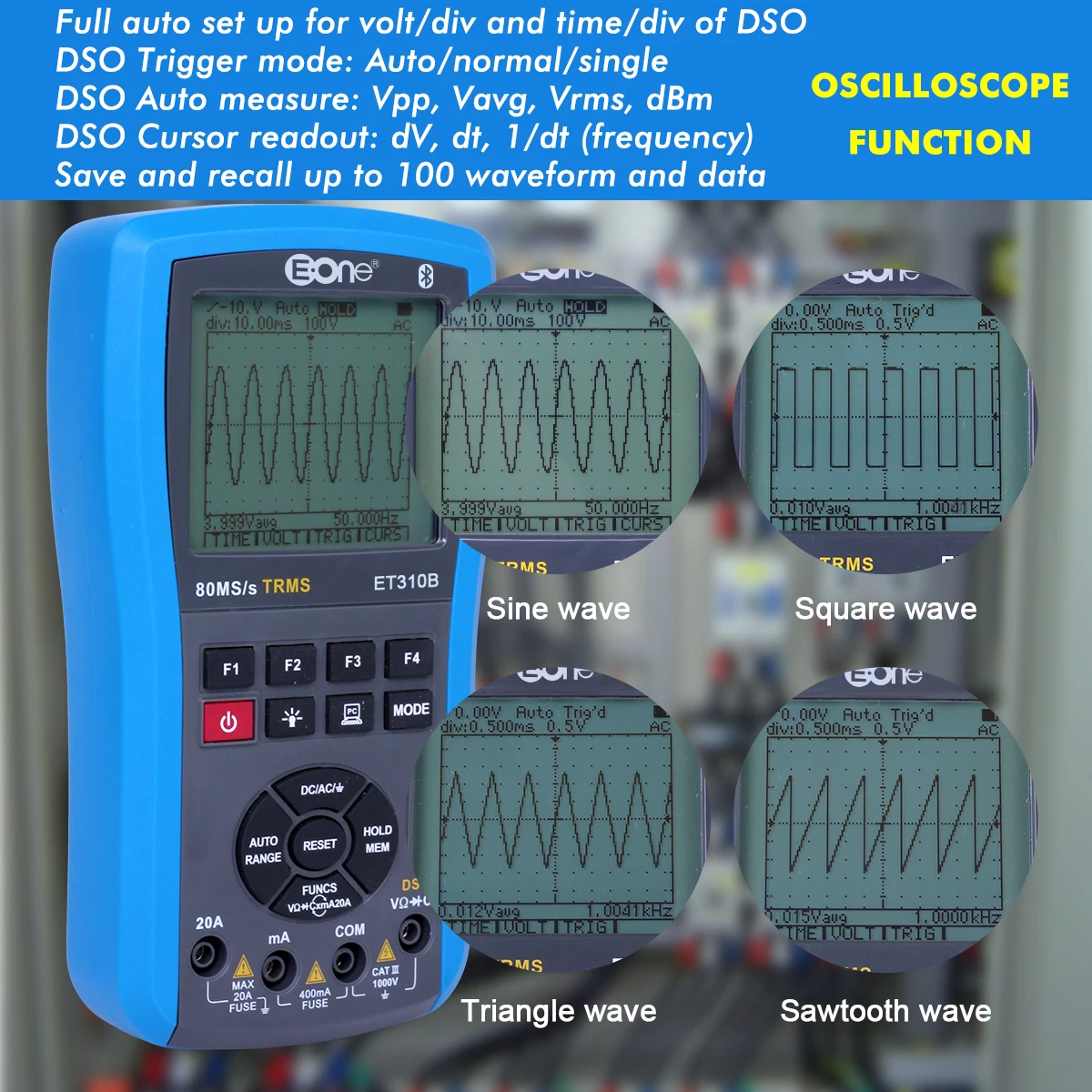 Осциллограф ET310B мультиметр DSO с Bluetooth Ручной цифровой запоминающий осциллограф 20