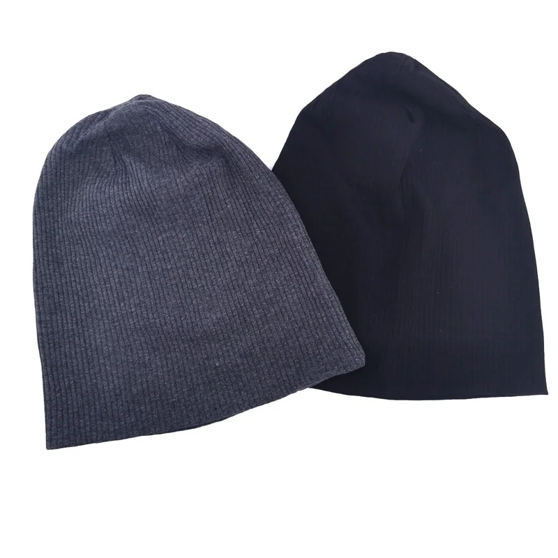 GZHilovingL, женские черные ребристые хлопковые шапочки, Skullies, шапки для зимы и осени, эластичные сутулящиеся шапки, Женские Простые шапочки, шапки
