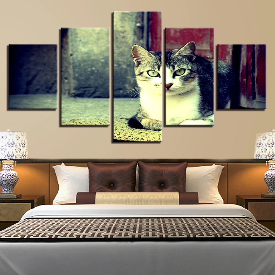 Animal Print Horse Dog Cat Lion Bear Canvas Paintings Poster Wall 5 Panel Home Decorations Living Room Abstract 15 | Дом и сад