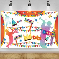 laeacco carnival party happy purim festivals flag party banner photographic background photo backdrop photocall photo studio
