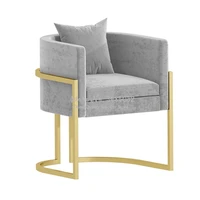 customizable nordic ins nail chair pink comfortable sofa golden leg with pillow for beauty salon shop