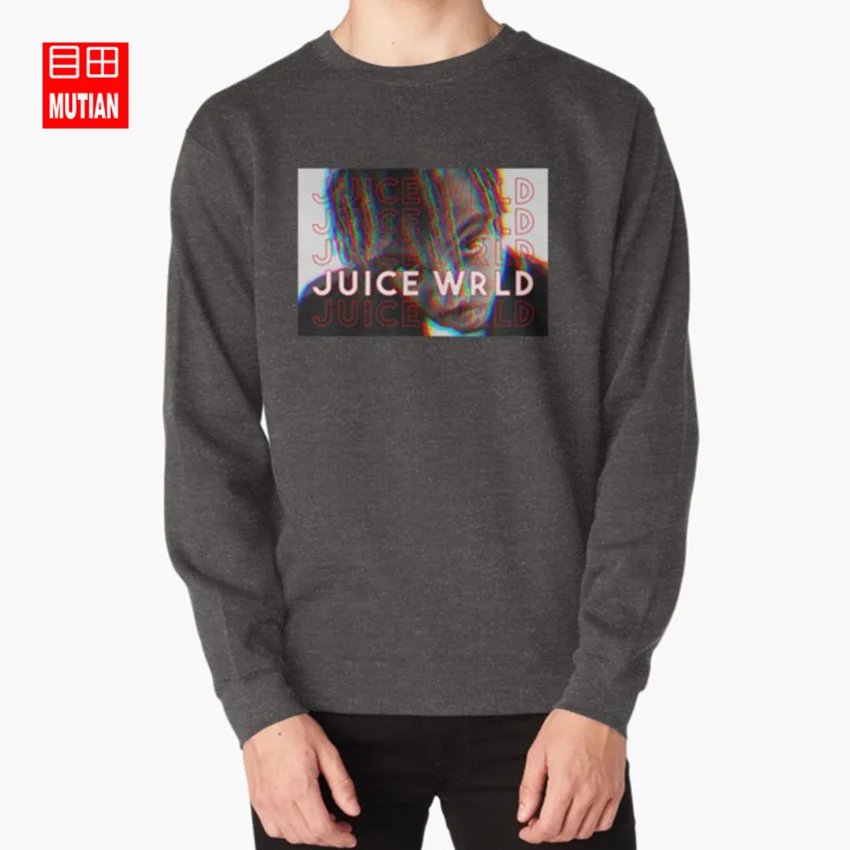 darkgrey-sweatshirt Цветные толстовки с капюшоном J Wrld juice wrld juicewrld trap rap rainbow glitch glitched juice world - Цвет: darkgrey-sweatshirt