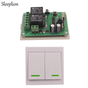 Sleeplion DC 24V 10A Relay 2CH wireless Wall Panel Remote Control Switch Transmitter+ Receiver