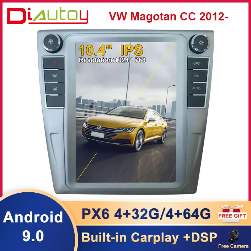 Автомобильный мультимедийный плеер DSP Tesla Style с большим экраном Android 9 0 для VW Passat