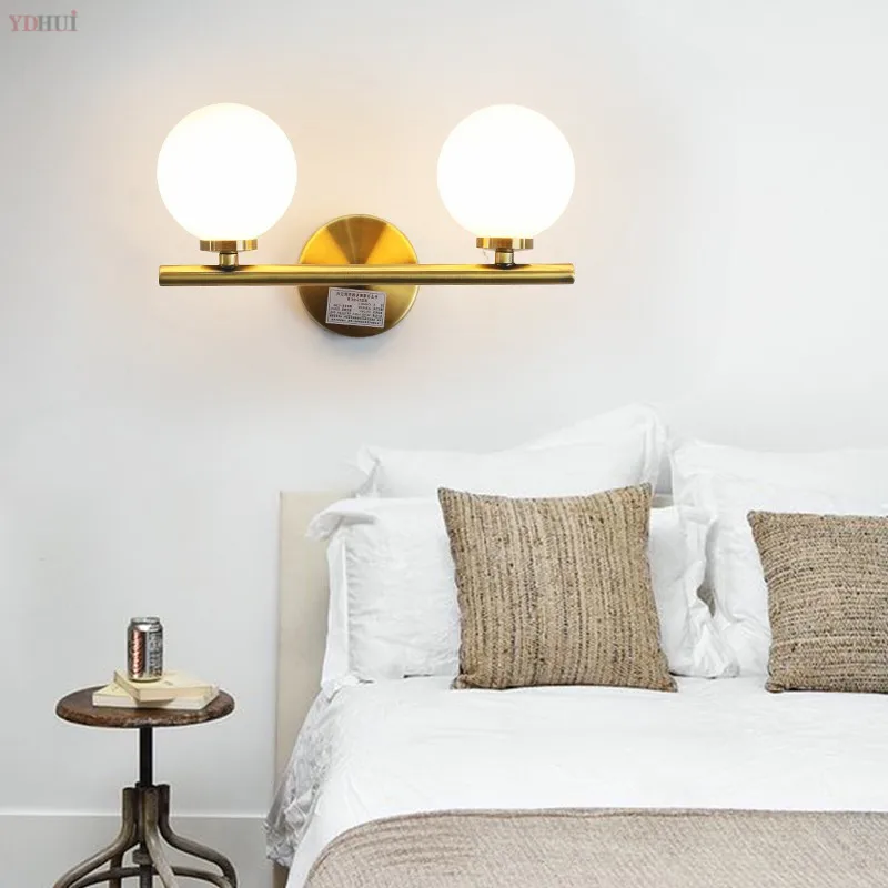 Nordic Modern LED Wall Lamps Molecular Glass Ball Lights for Living Room Bedroom Artistic Indoor Lighting Luminaire | Лампы и