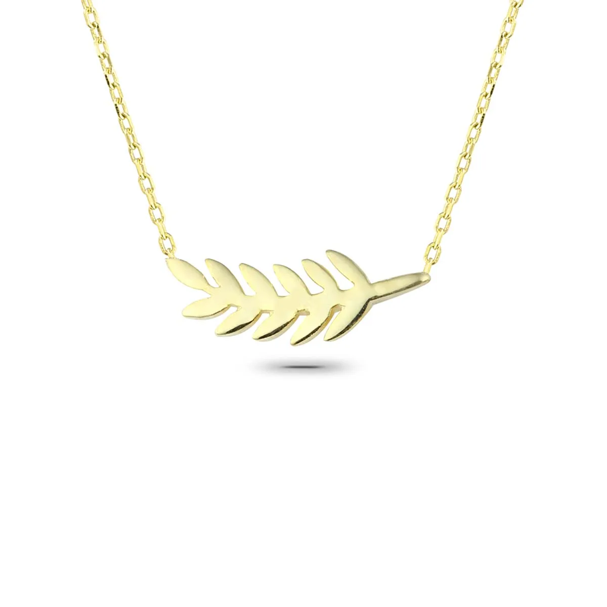 

Olive Oil Leaf Gold Plated 925 Sterling Silver Pendant Necklace Jewelry Women