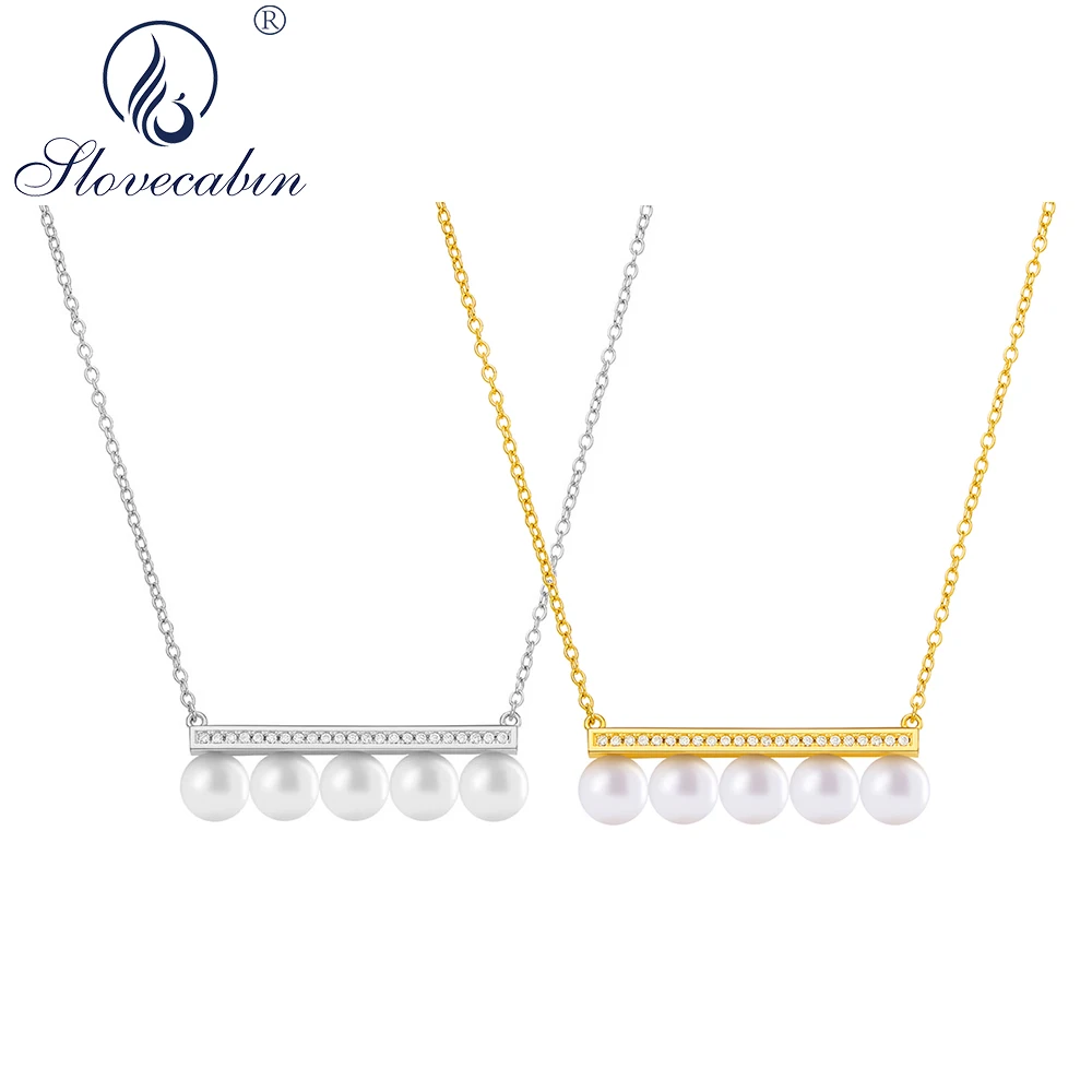 Роскошное ожерелье с жемчужной подвеской 5-6 мм