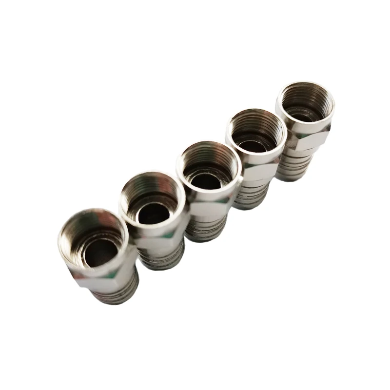 F Тип штекер прямой разъем обжимной для RG6 коаксиальный кабель видео ТВ 30 шт.