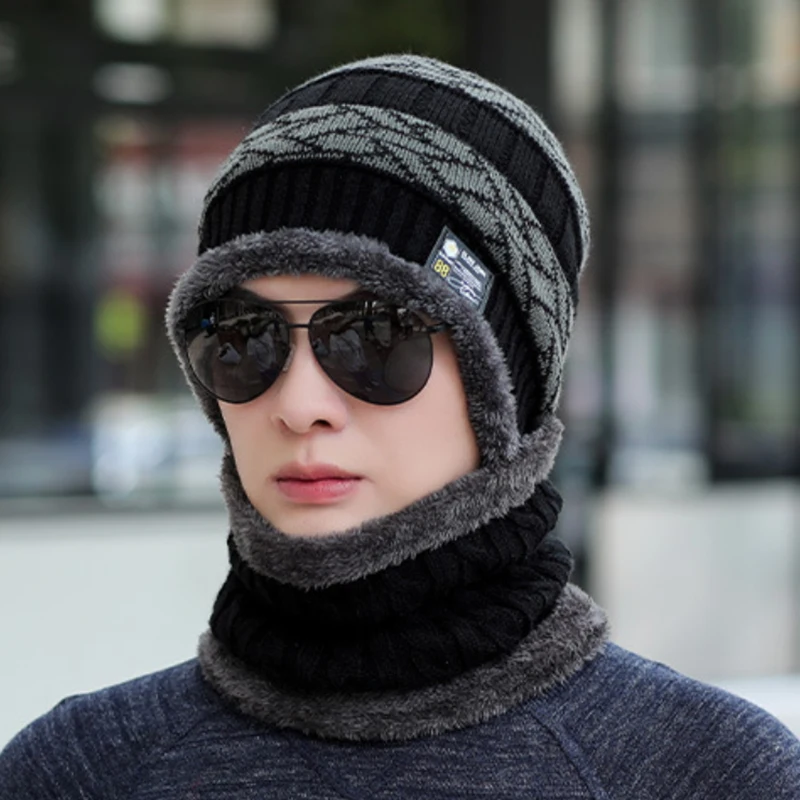 

Brand Skullies Beanies Winter Hats For Men Scarf Knitted Hat Cap Winter Beanie Hat Male Homme Gorro Bonnet Caps