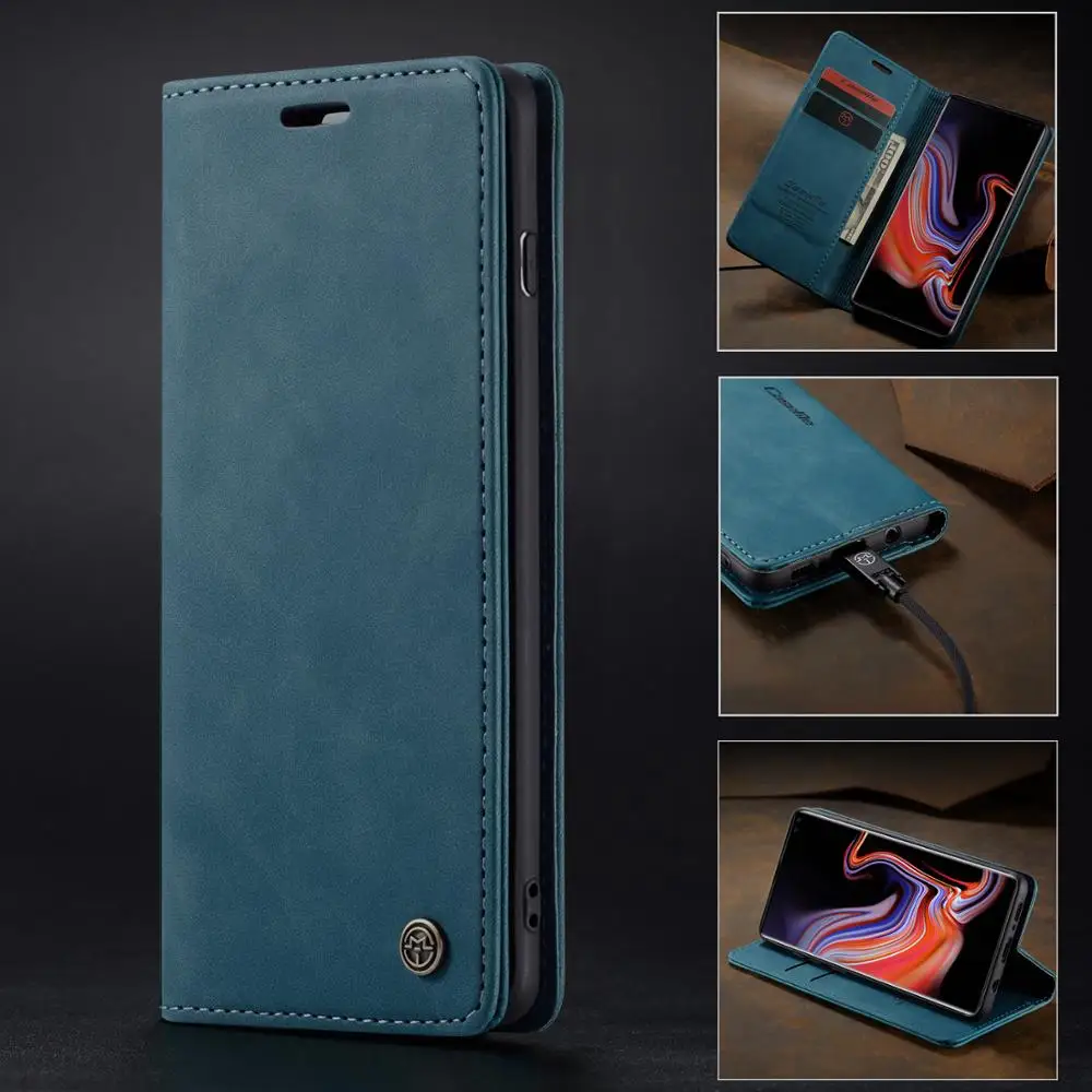 CaseMe Ретро Магнитный чехол для Samsung Galaxy A70 A50 A40 A30 A10 кожаный бумажник S10 S10e 5G S9 S8 Plus M20