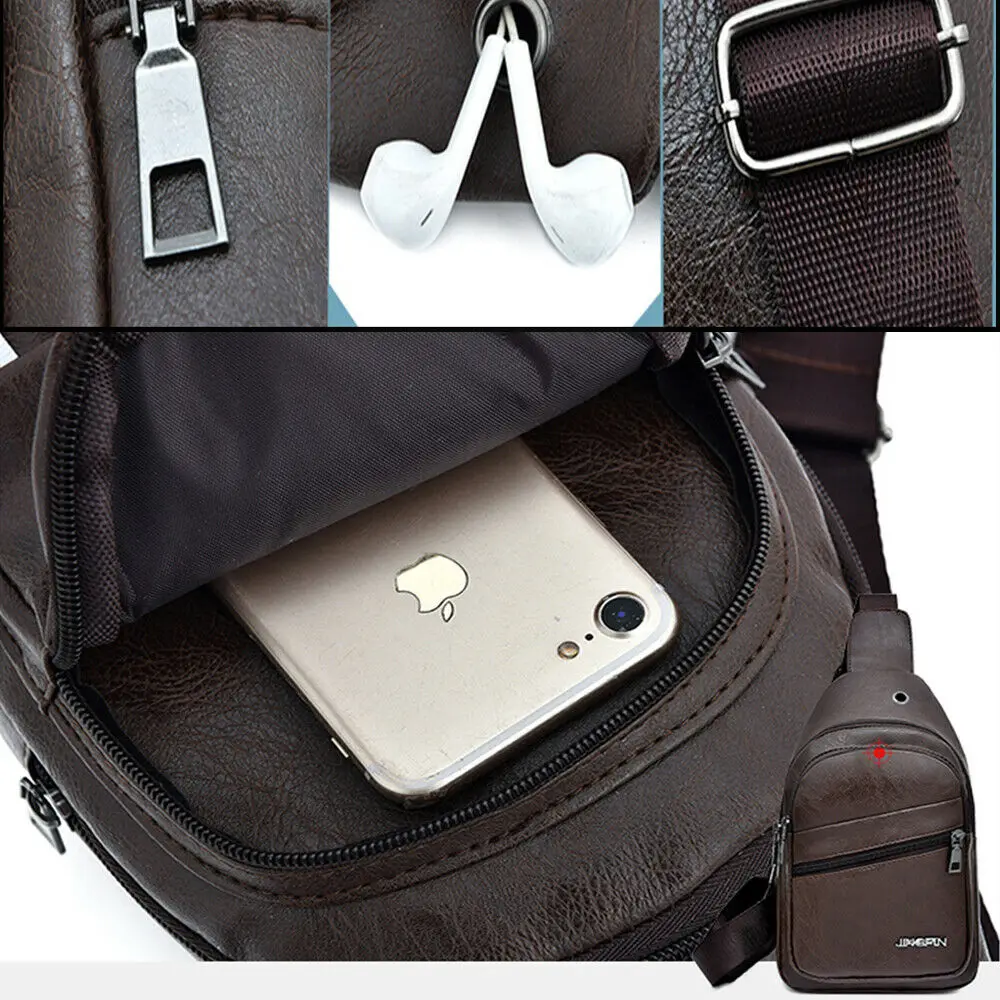 Мужская нагрудная сумка кожаный рюкзак через плечо для улицы школьный |