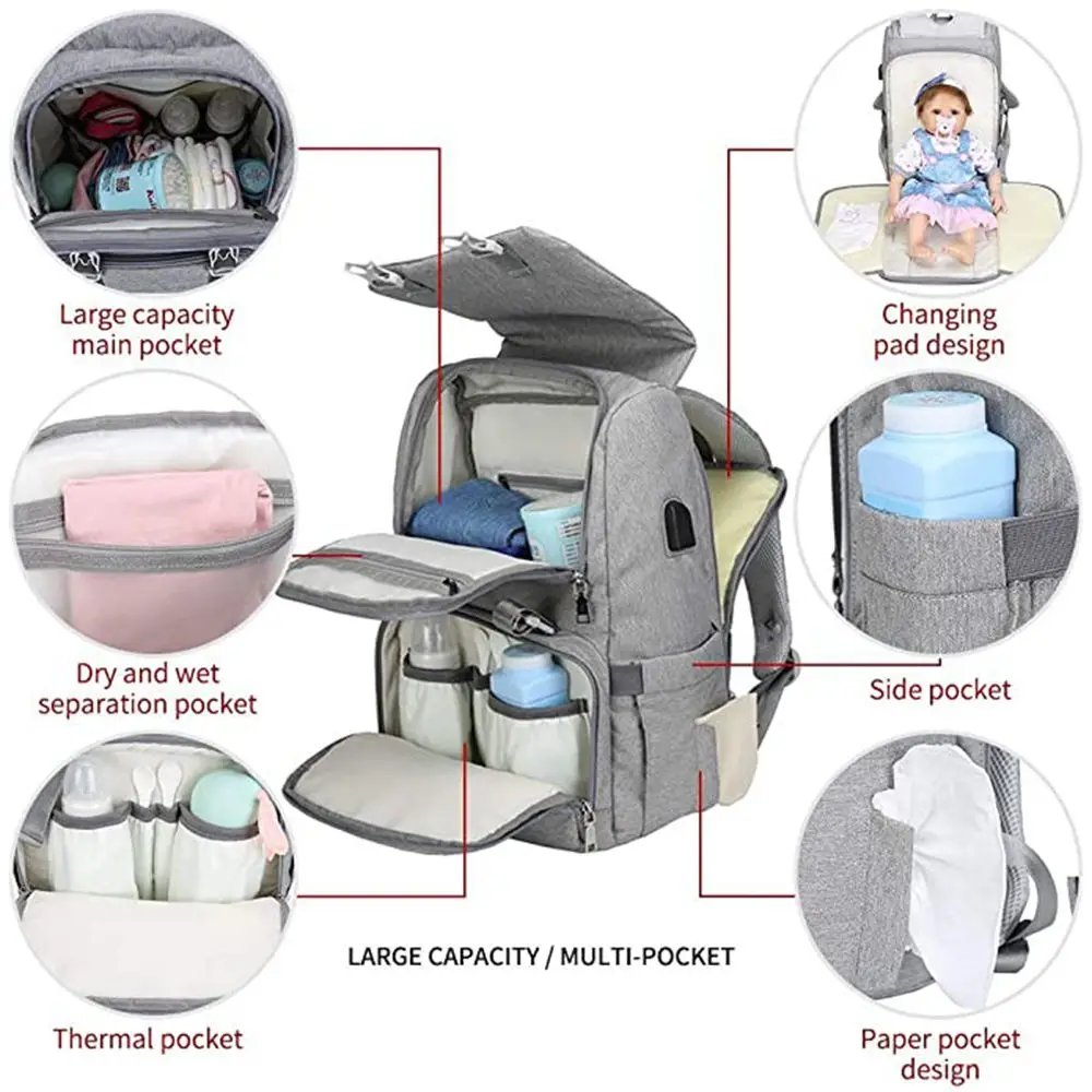 Сумка для детских подгузников с USB интерфейсом|Сумки подгузников| |