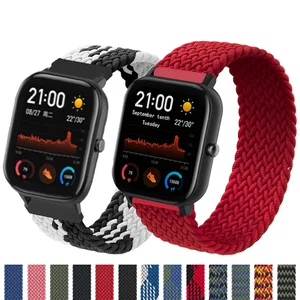 bracelet for amazfit biplitegtrgts 42mm 47mm smartwatch braided solo loop band for xiaomigarminhuawei watch gt2 srap free global shipping