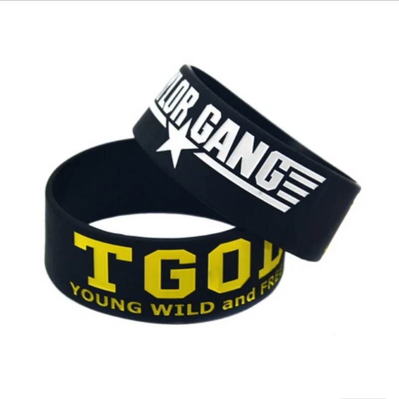 

Браслет из силикона и резины с надписью «Тэйлор Ган», «TGOD YONG WILD AND FREE»