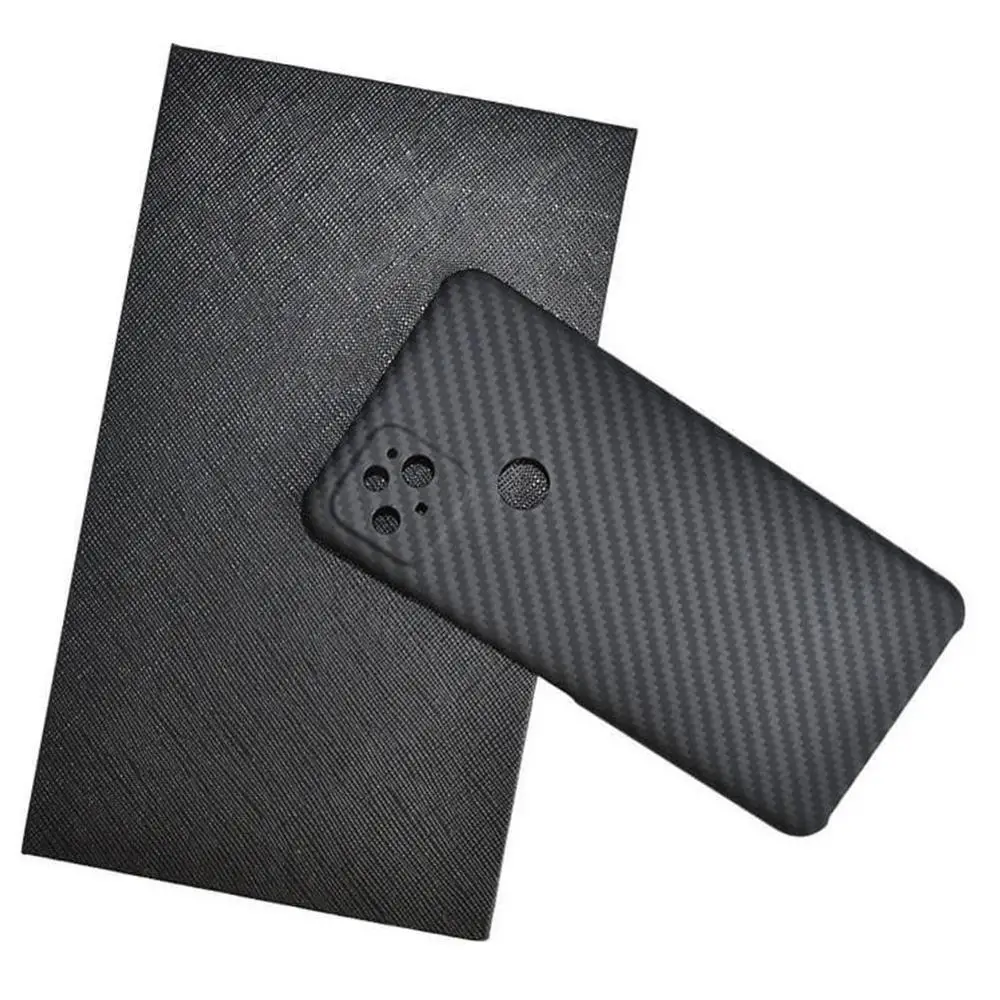 

1PC Thin Aramid Carbon Fiber Phone Case Protector Shell Back Cover For Google Pixel 5 Phone Drop-proof Dust-proof