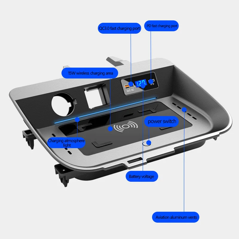 15w wireless charger for toyota rav4 accessories 2019 2020 2021 car modification parts mobile phone wireless charging pad free global shipping