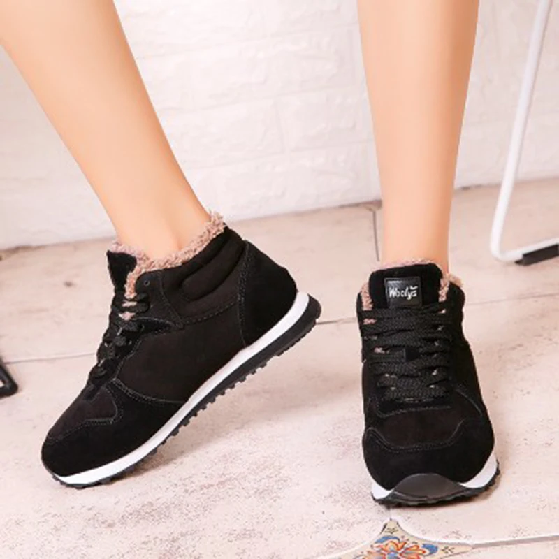 2019 г. Новые женские ботинки теплая зимняя женская обувь на меху модные зимние