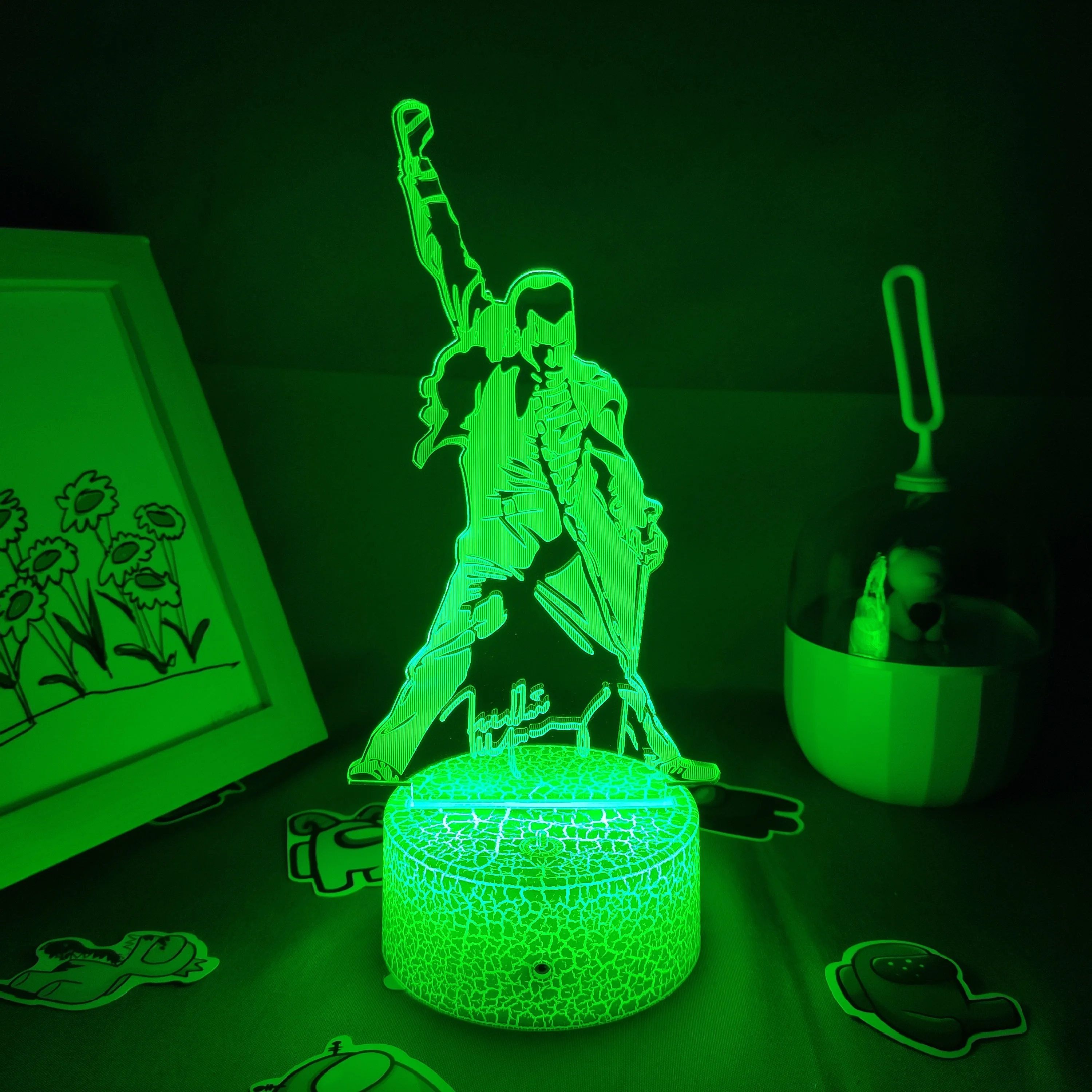 3D фигурка Queen Freddie Mercury светодиодные иллюзионные ночники креативный подарок на