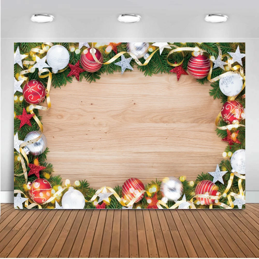 

Baby Christmas Photography Backdrops Vinyl Pine Cones Wood Board Children Photo Studio Backgrounds For Food Cake Photo shooting