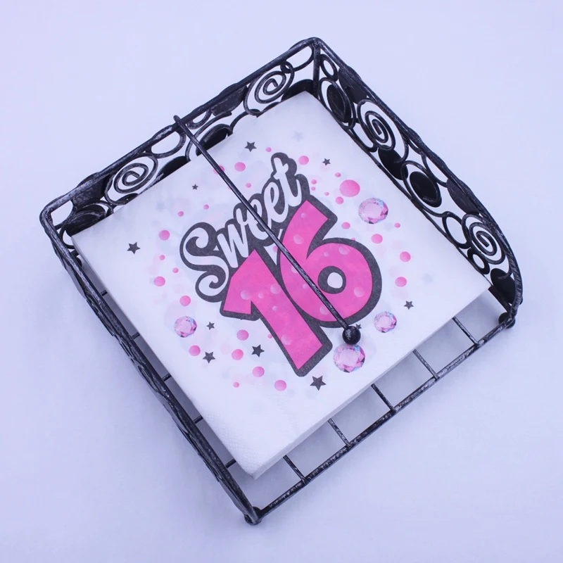 [RainLoong] Happy Birthday Sweet 16 салфетка для вечерние ткани украшение салфеток Декор