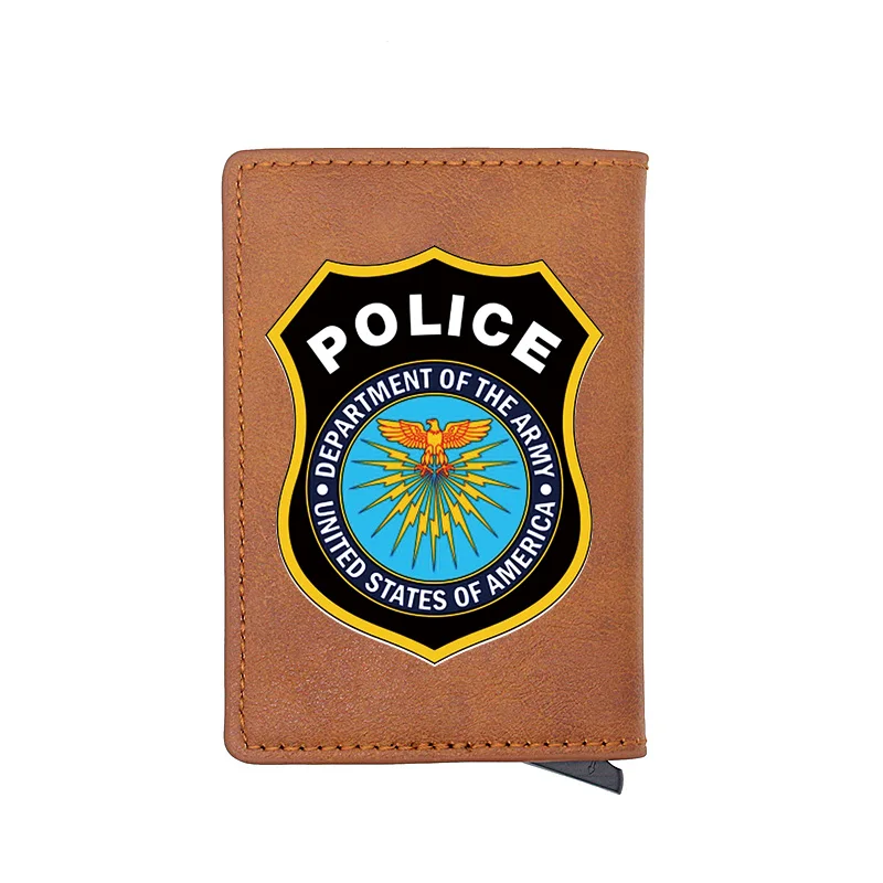 

Police Department of The Army United States Of America Digital Printing Leather Credit Card Holder Wallet Men Women Short Purse