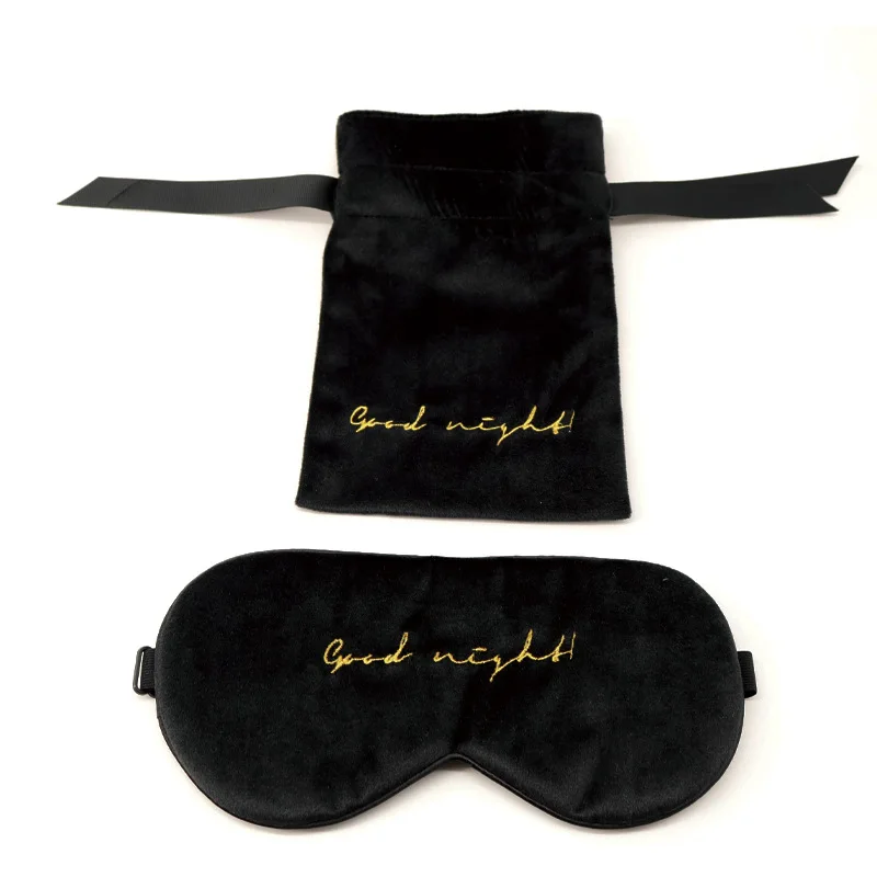 

New Upscale Shading Blindfold Embroidered Midday Sleep Eye Mask Velvet Silk Eye Cover Comfortable And Soft Sleeping Eye Mask