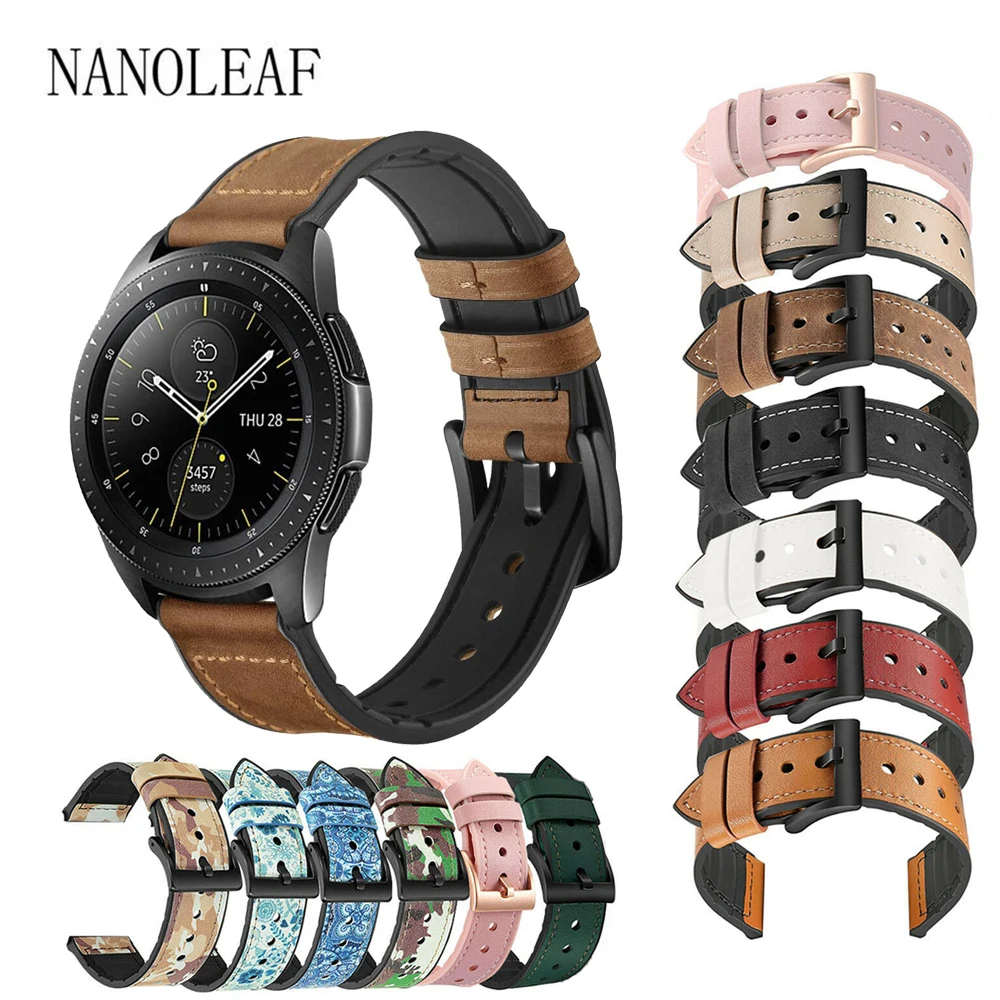 

Silicone Leather Quick Release Band Replacement Compatible with Samsung Galaxy Watch 3 Gear S2 Classic Sweatproof Metal Clasp