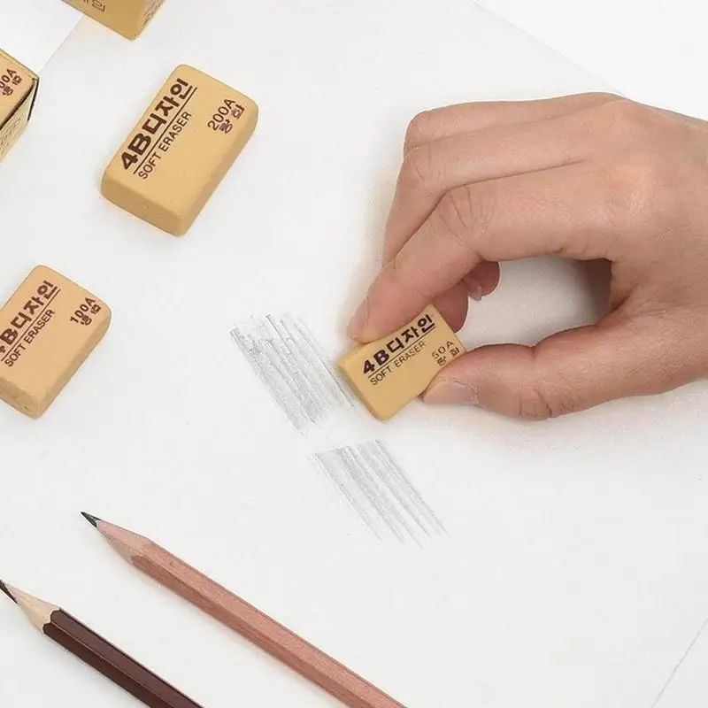 5 Pcs 4B Pencils Eraser Drawing Writing Rubber Erasers Student Stationery As Prize Gift Office School Supplies | Канцтовары для