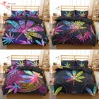 Комплект постельного белья Homesky, из мягкого полиэстера, с пододеяльником и наволочкой, размеры QueenKingпостельные принадлежности с изображением листьев