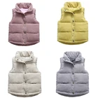 Осенне-зимний детский теплый жилет для мальчиков и девочек, утепленный жилет, Вельветовая верхняя одежда, Детские подростковые хлопковые куртки без рукавов