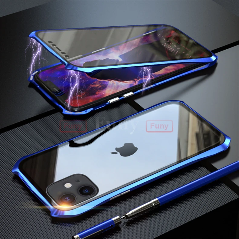 Для iPhone11 Pro Max Чехлы Магнитный чехол для iPhone 11 чехол 360 металлический чехол для телефона полное покрытие чехол для телефона iPhone11 Pro