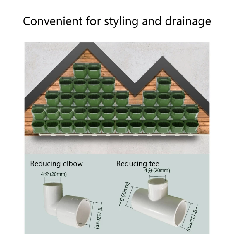 

H051 Stackable Flower Pot Wall Planter Hanging Vertical Plastic Pots Succulent Plants Bonsai Vase Garden Home Decoration