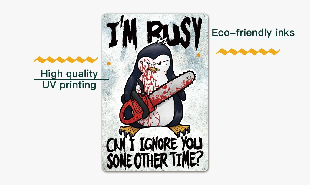 Crazy Penguin металлический плакат Забавный металлический оловянный знак железная Живопись Домашний Декор декоративная металлическая тарелка Настенный декор