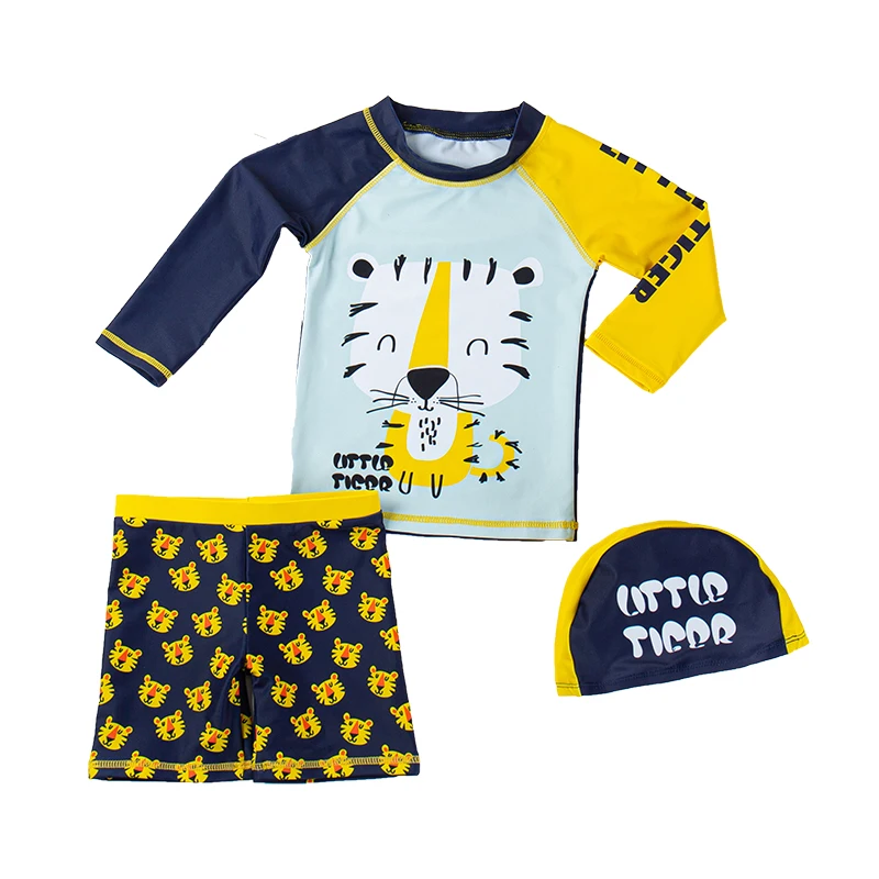 Детские купальники Yongman костюм тройка (купальник солнцезащитный короткие трусы)