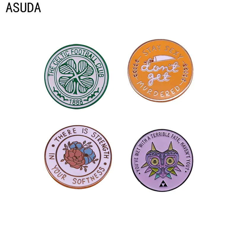 

Creativity letter brooch and enamel pins Men and women fashion jewelry gifts anime movie novel lapel badges