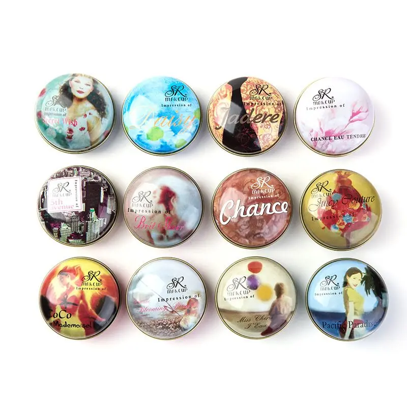 1 шт. 15 г Твердый парфюм для мужчин и женщин Цветочный портативный круглый ящик