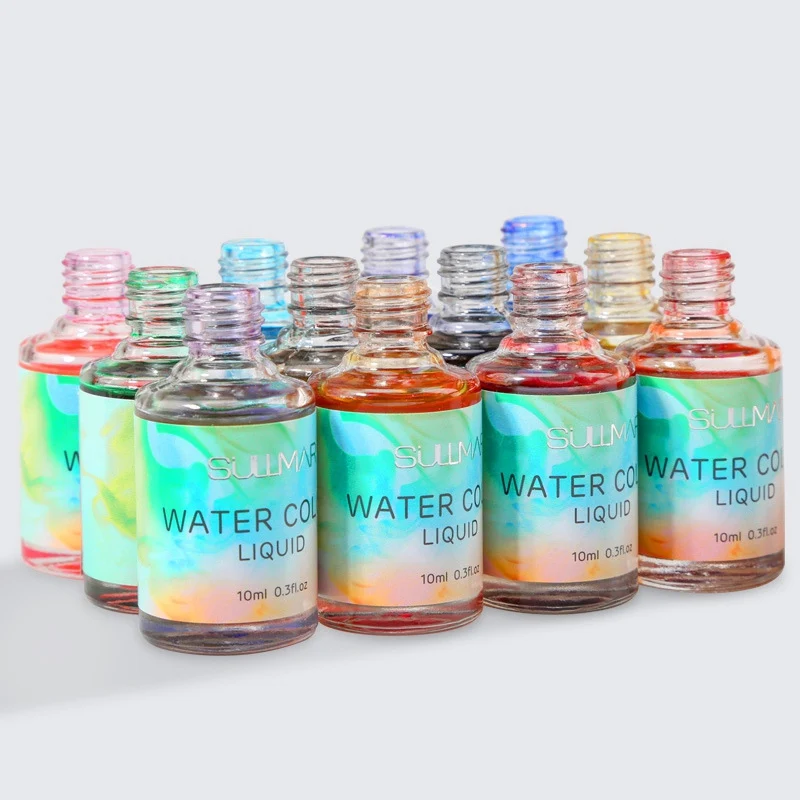 Новые акварельные чернила лак для ногтей гель с рисунком цветения дымовой эффект