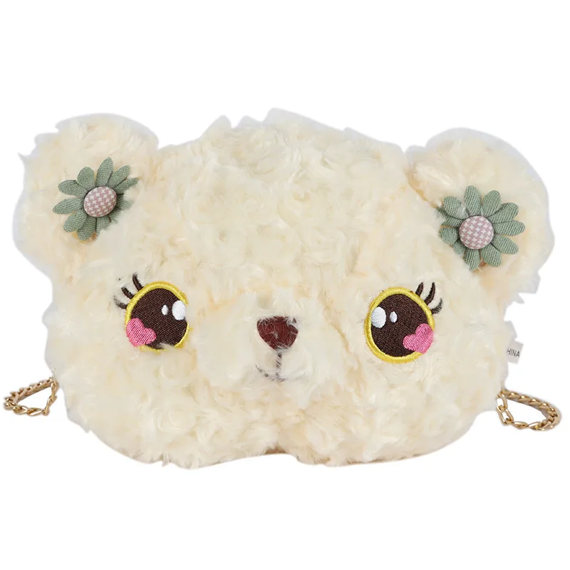 

New autumn winter Japanese Student Lolita cute cartoon plush bear soft lady chain small messenger handbag personality purses