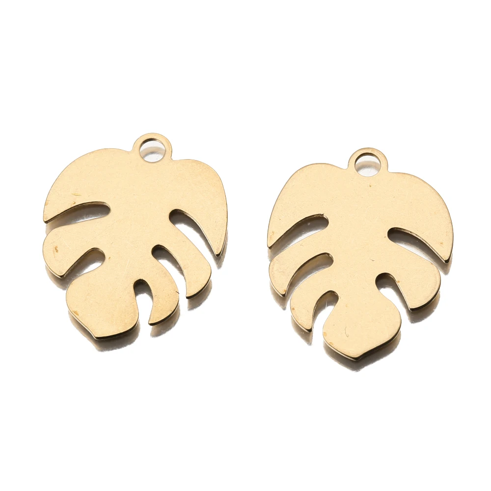 30 шт./лот оригинальные латунные подвески с листьями монстеры тропическими