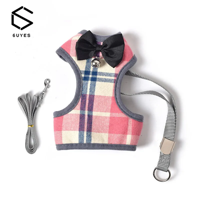 

Small dog traction rope cat breathable vest chest strap lattice Korean fashion tractor pet products pet accessories dog collar