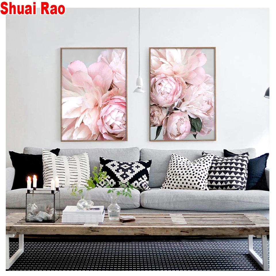 

pink rose Floral,romantic,diamond painting,full,square,embroidery diamonds,diamond mosaic,cross stitch,5d diy,home decor