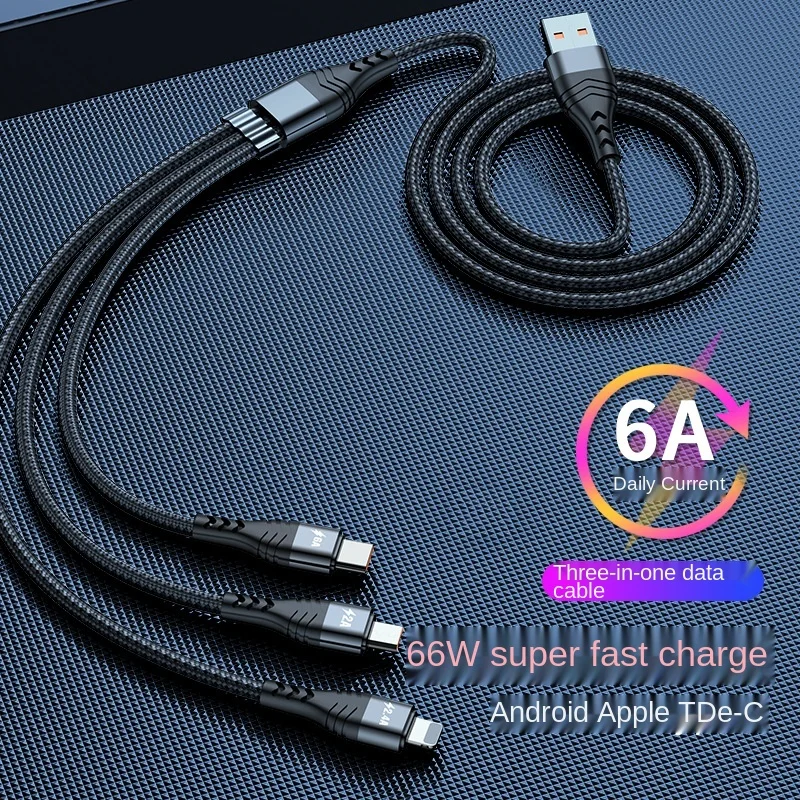 

USB-кабель 3 в 1 для телефонов, с поддержкой быстрой зарядки