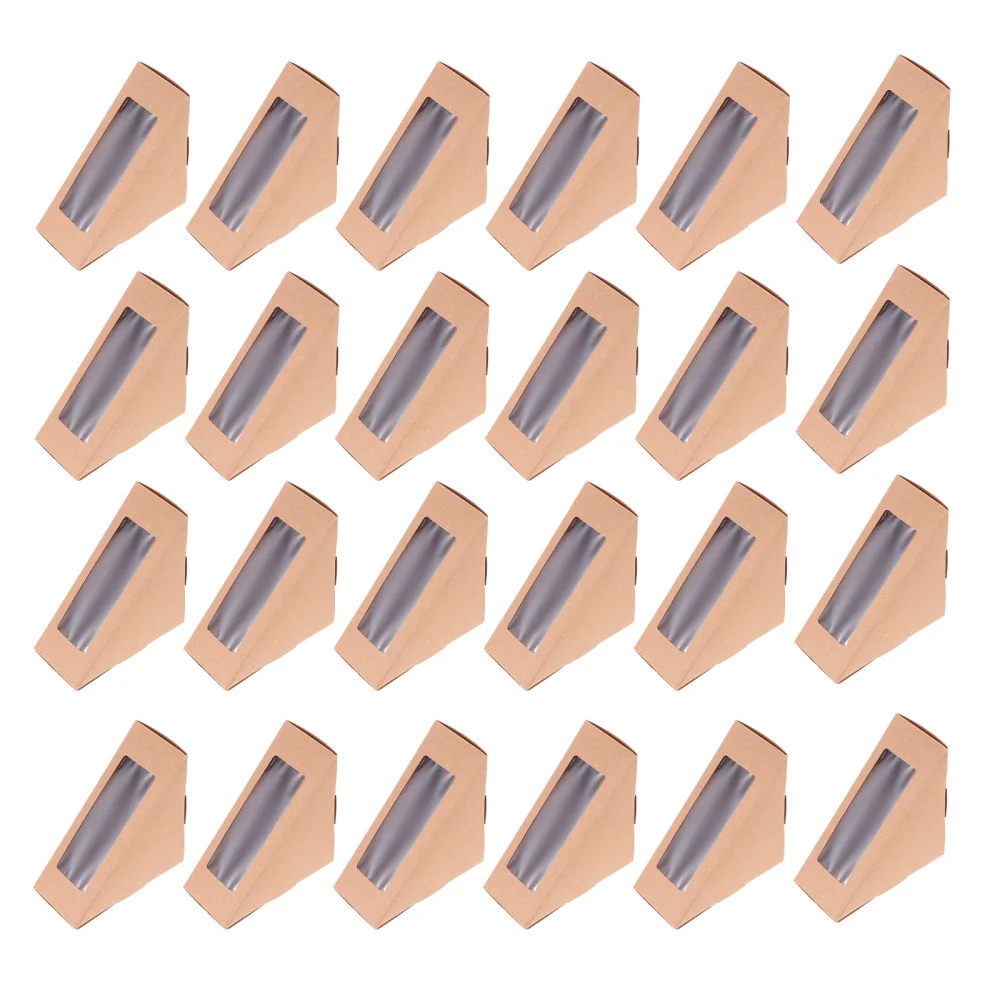 

100pcs Window Pastry Dessert Paper Boxes Sandwich Wrapping Paper Boxes
