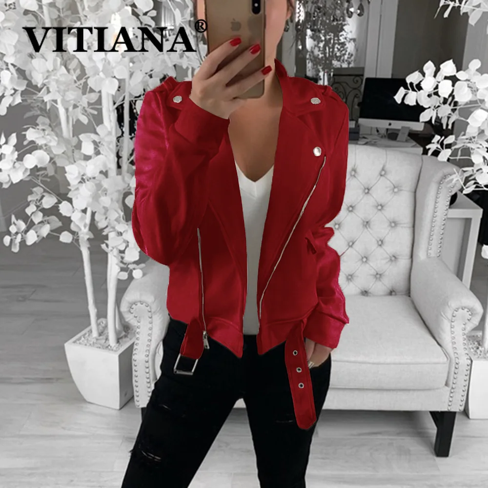 Женская куртка-бомбер VITIANA повседневная черная приталенная куртка на молнии