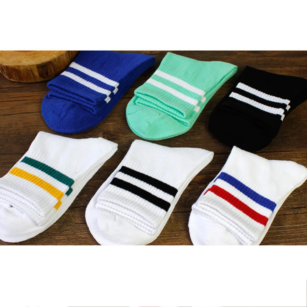 1 пара классические хлопчатобумажные носки в полоску для мужчин и женщин ретро